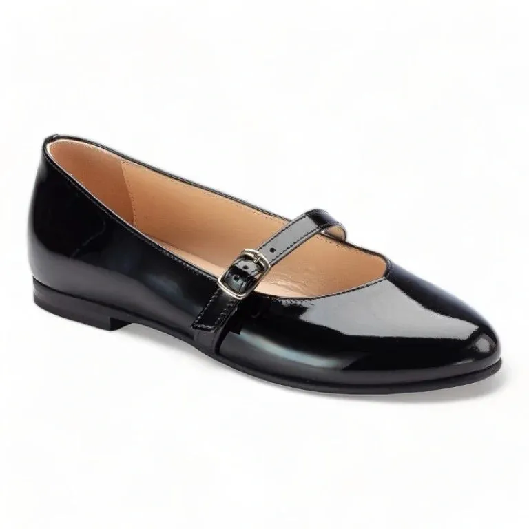 1047 - Black Patent Leather Strap for Girl by London Kids