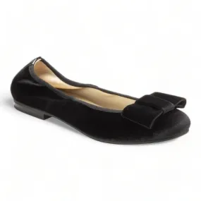 1412 - Black Velvet Flats for Girl/Teen/Women by London Kids