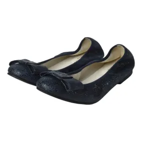 1412 - Navy Glitzy Flats for Girl/Teen/Women by London Kids