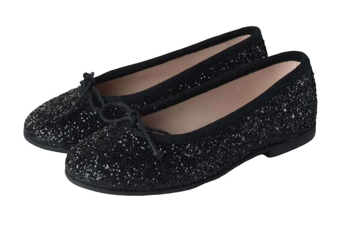 1912 - Black Glitter Flats for Girl/Teen/Women by Galluci