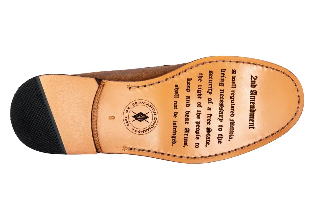 2nd Amendment Suede Leather Penny Loafer by Martin Dingman