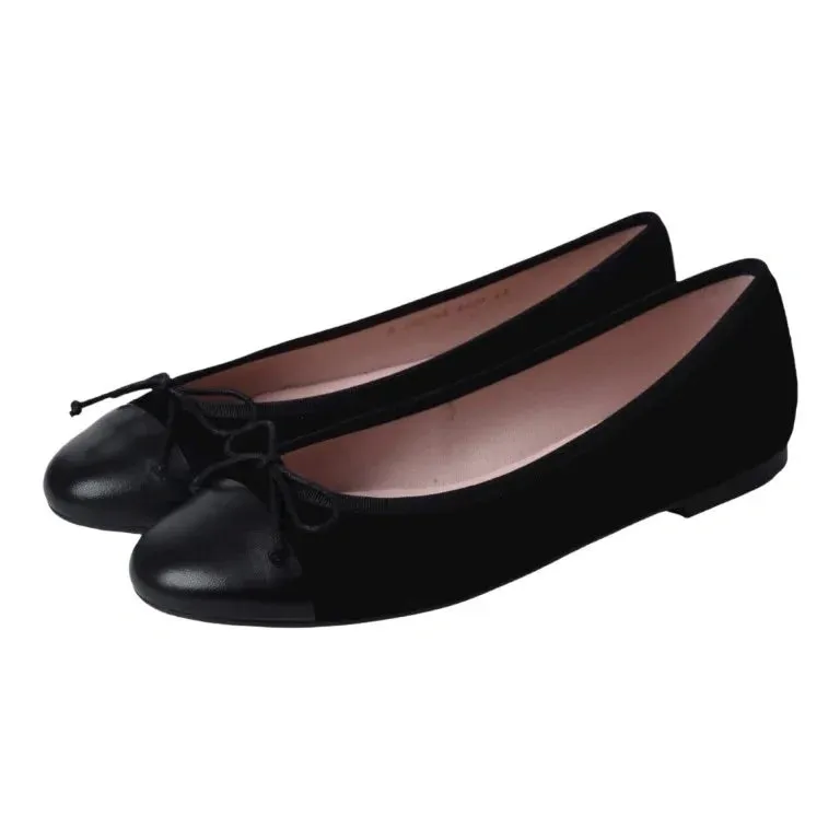 47451 - Black Suede Flats for Teen/Women by Pretty Ballerinas