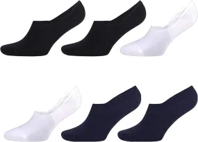 6 Pairs Men's Bamboo No Show Loafer Socks Shoe Size 8-11.5 Moisture-Wicking