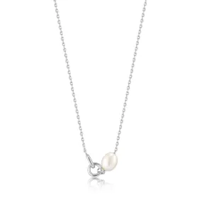 Ania Haie Sterling Silver Pearl Link Necklace