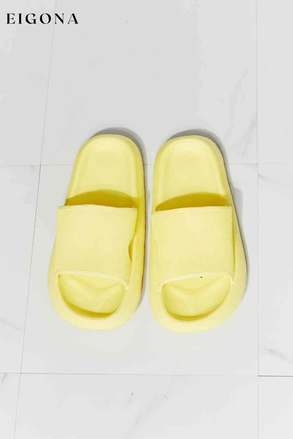 Arms Around Me Open Toe Slide in Yellow