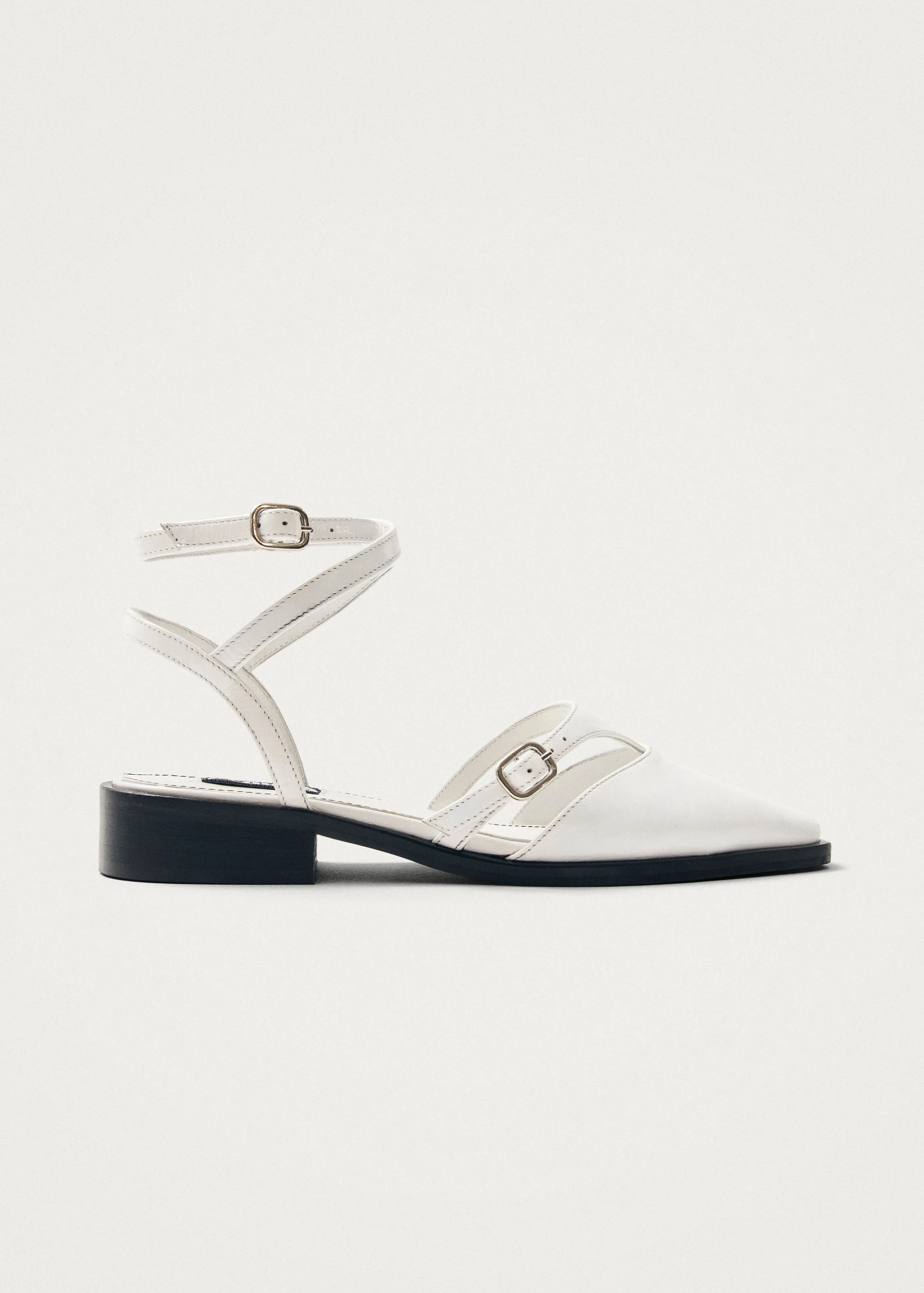 Aveline Cream Leather Ballet Flats