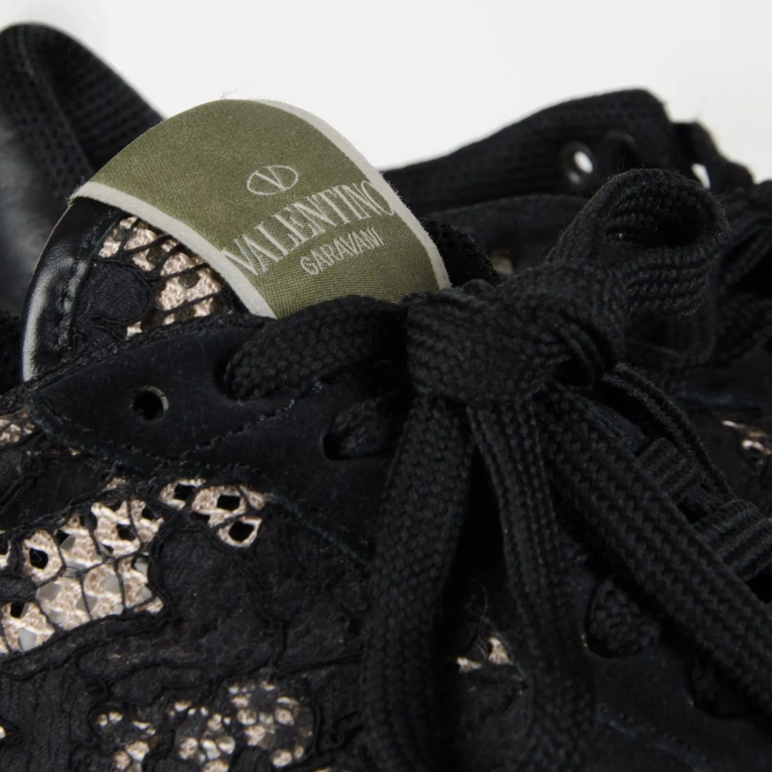 Black Lace Rock Runner Sneakers