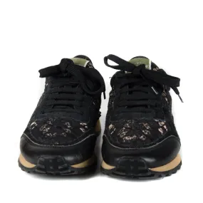 Black Lace Rock Runner Sneakers