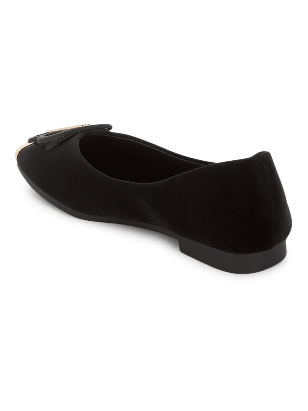 Black PU Slip-On Stylish Ballerina (TC-RS3646-BLK)