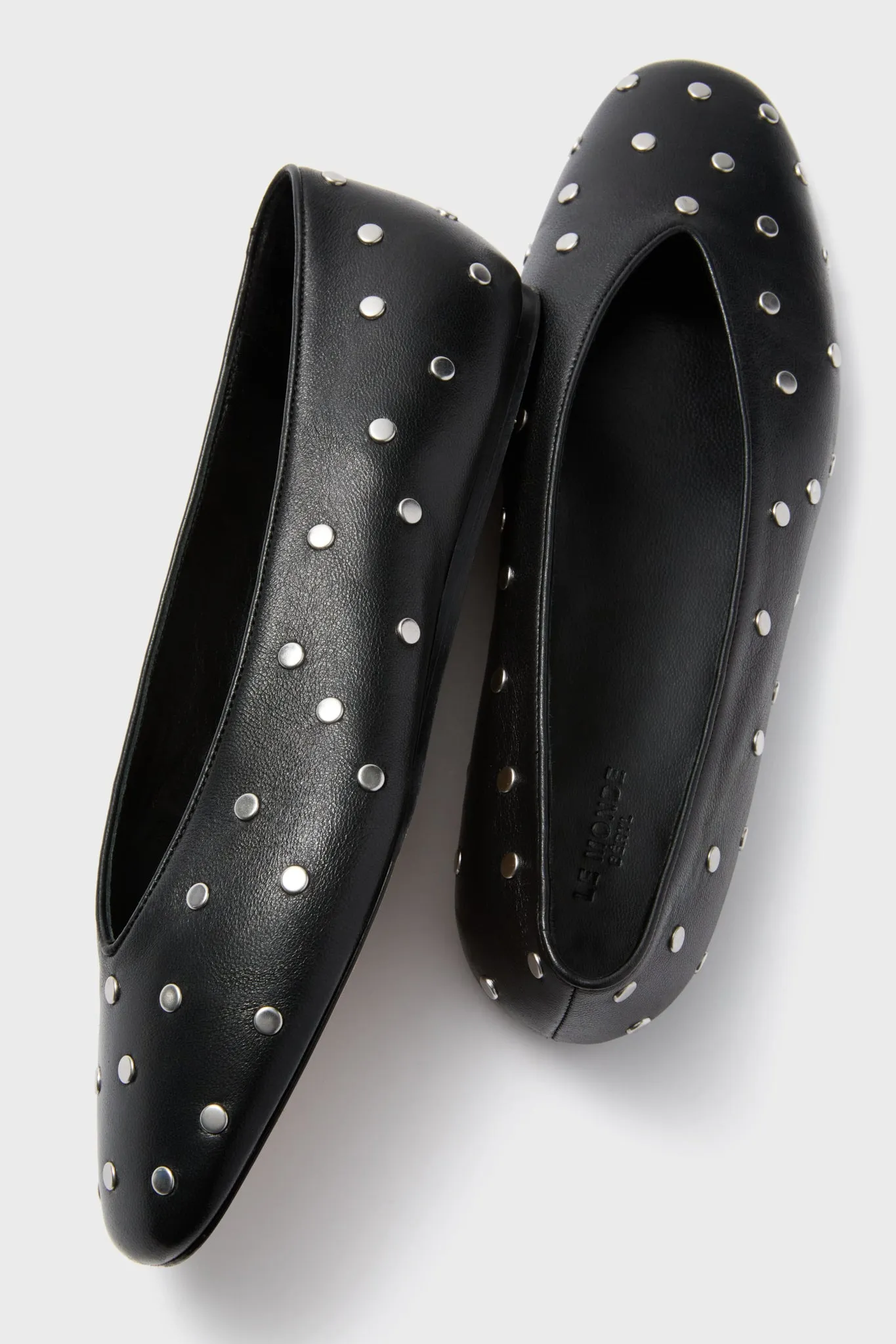 Black Regency Studded Leather Slippers