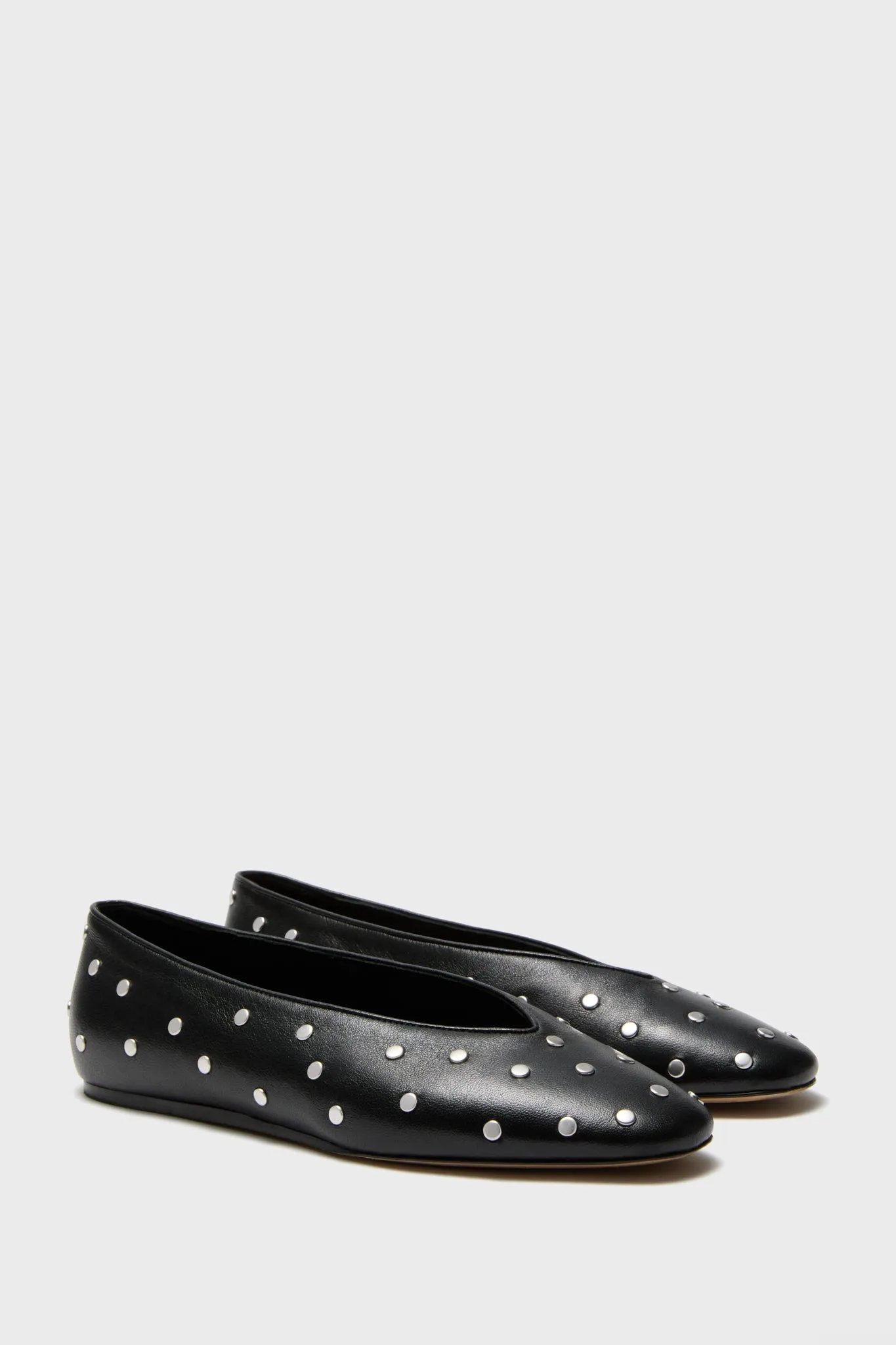 Black Regency Studded Leather Slippers