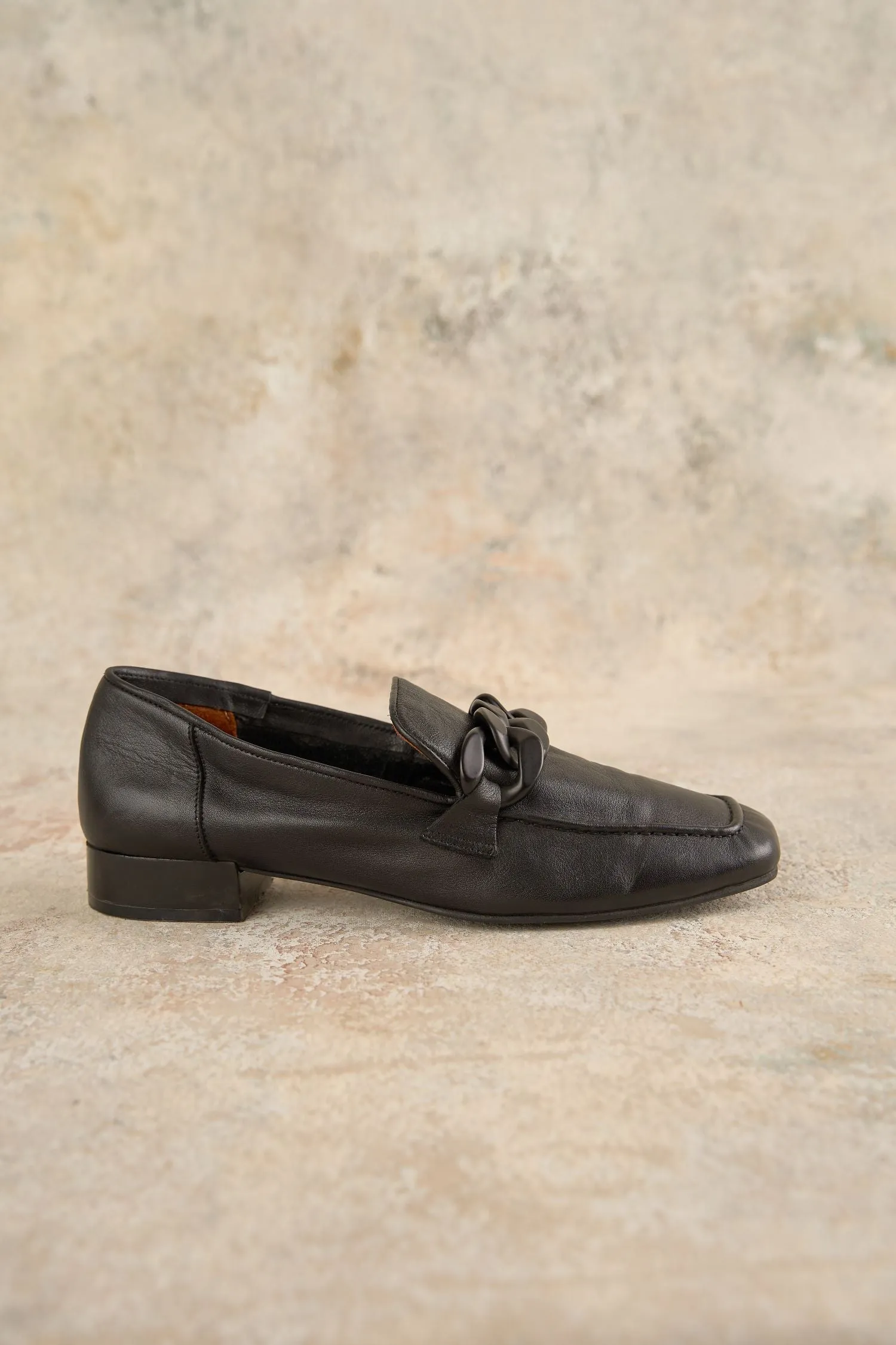 Black Resin Chain Loafer