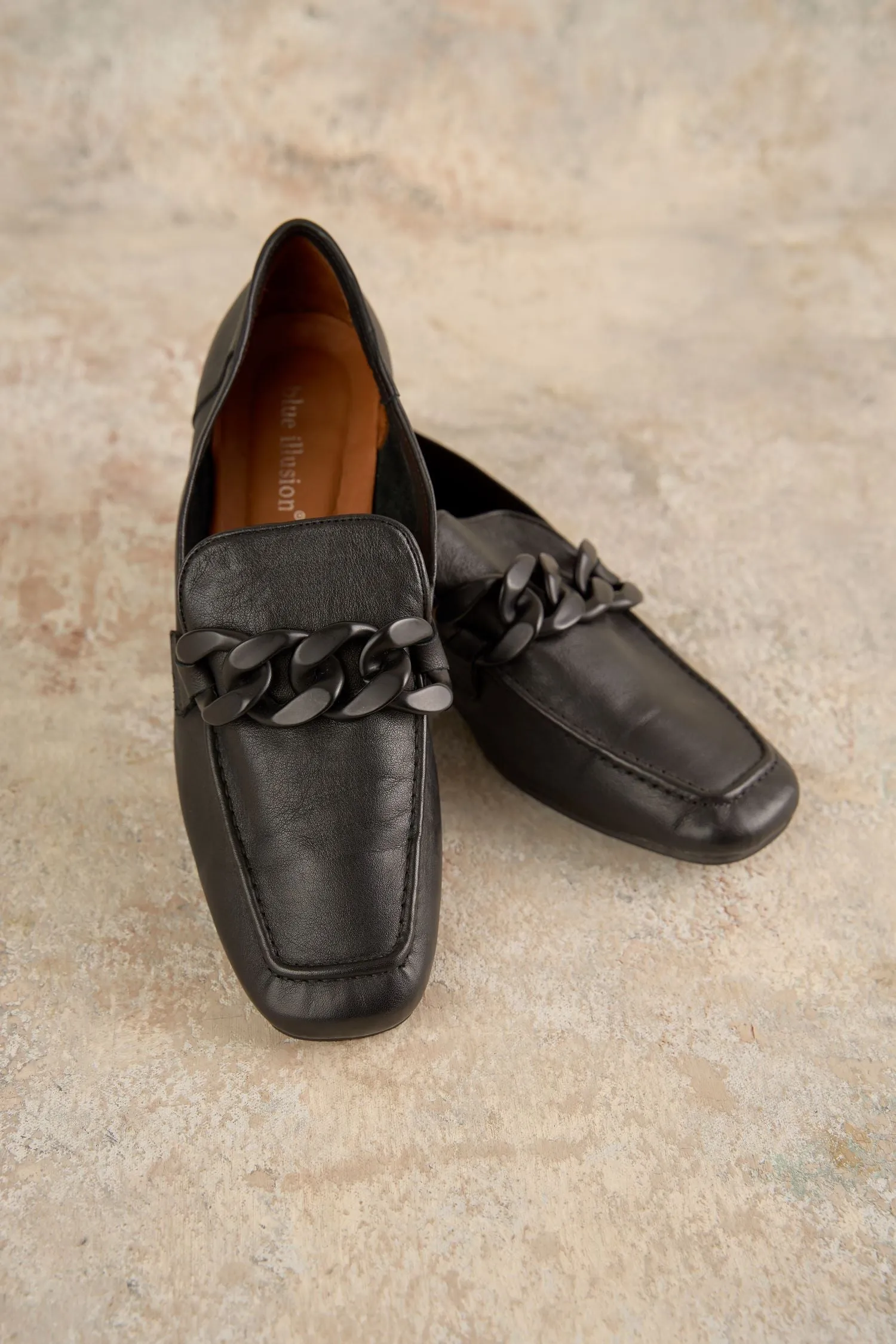 Black Resin Chain Loafer