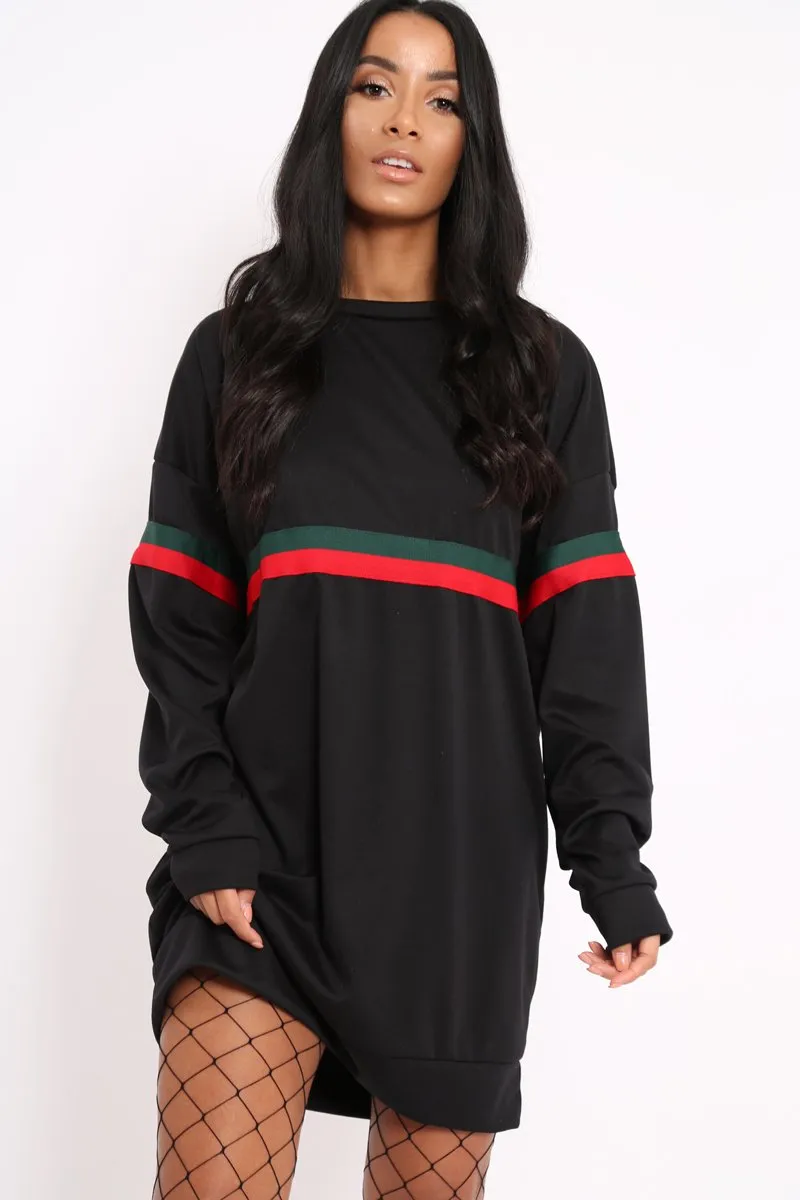 Black Stripe Jumper Dress - Finley