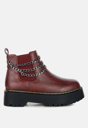 Bobbles Chunky Metal Chain Chelsea Boot