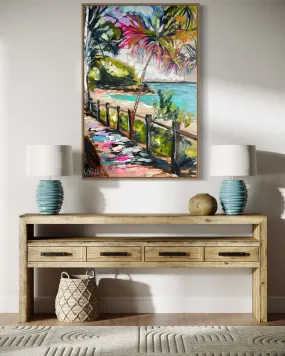 Breezy Walks - Tea tree bay - noosa - original on Belgian linen 60x90 cm