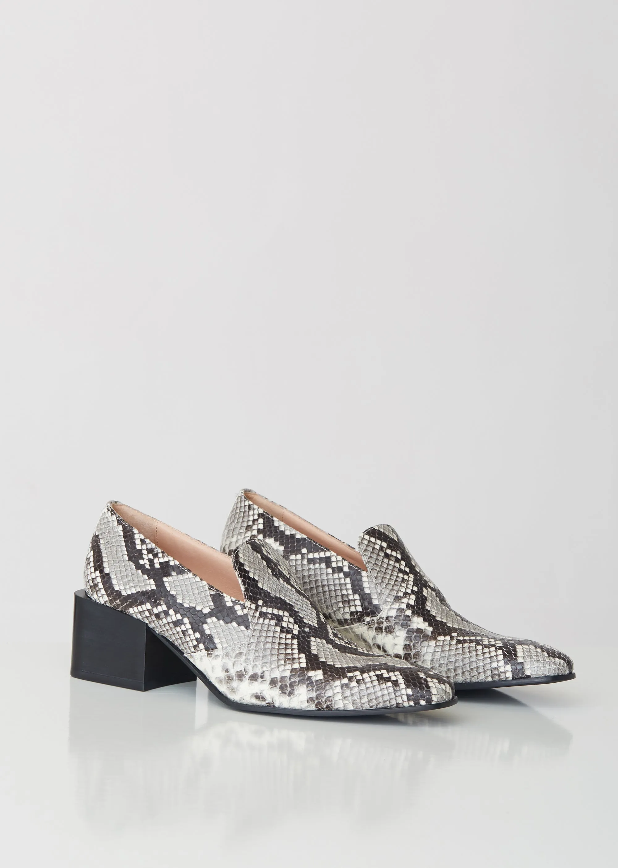 Brigitta Snake Heeled Loafers