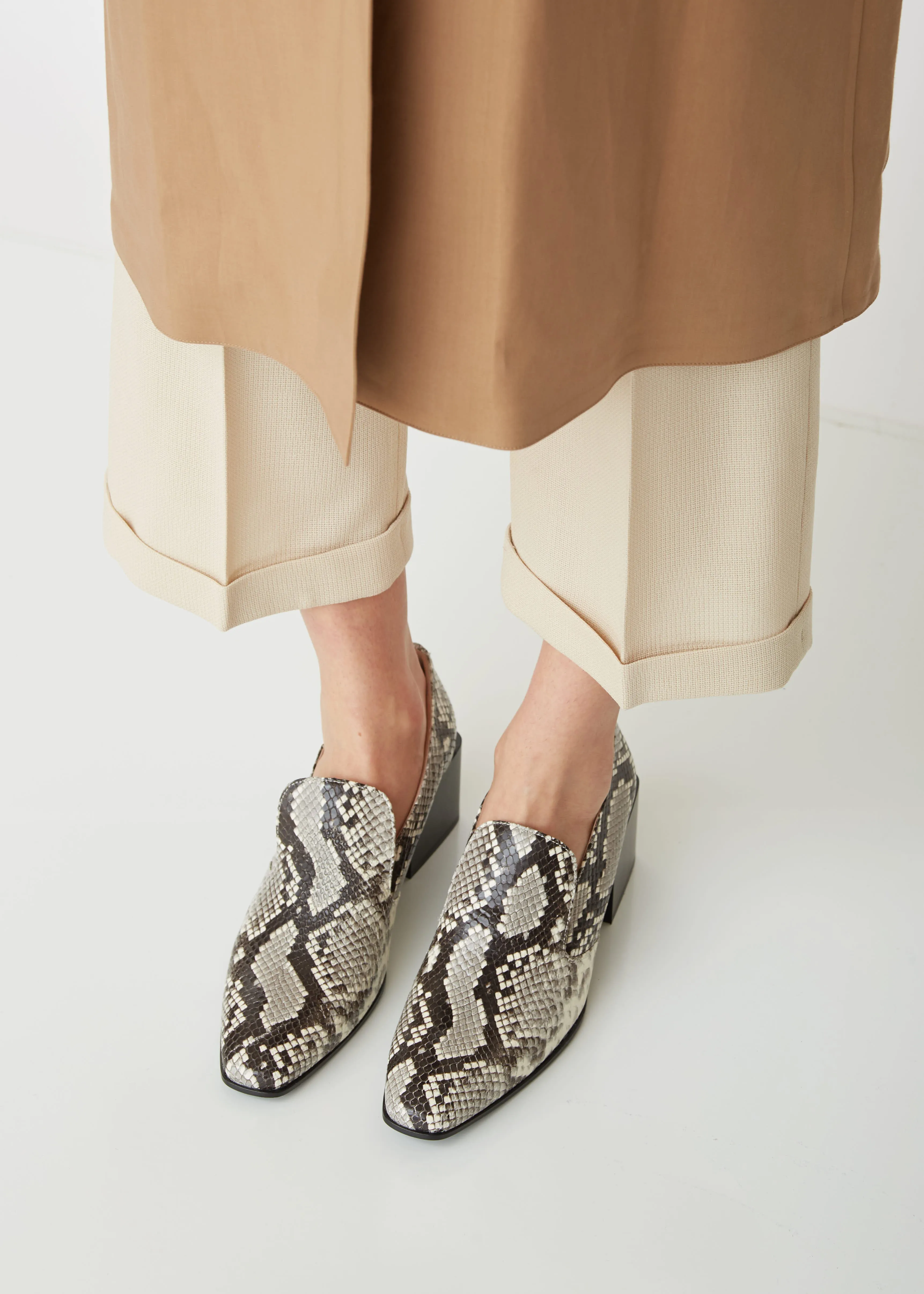 Brigitta Snake Heeled Loafers