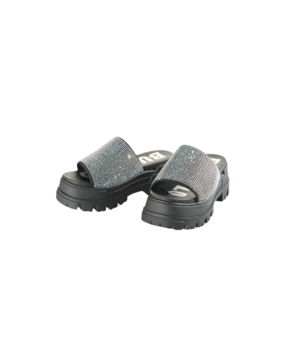 BUFFALO ASPHA SLIDE GLAM WOMEN SLIDERS IN BLACK