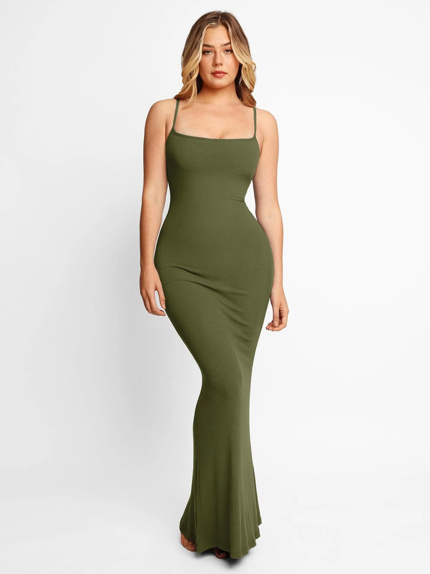 Built-In Shapewear Slip Maxi Lounge Dress