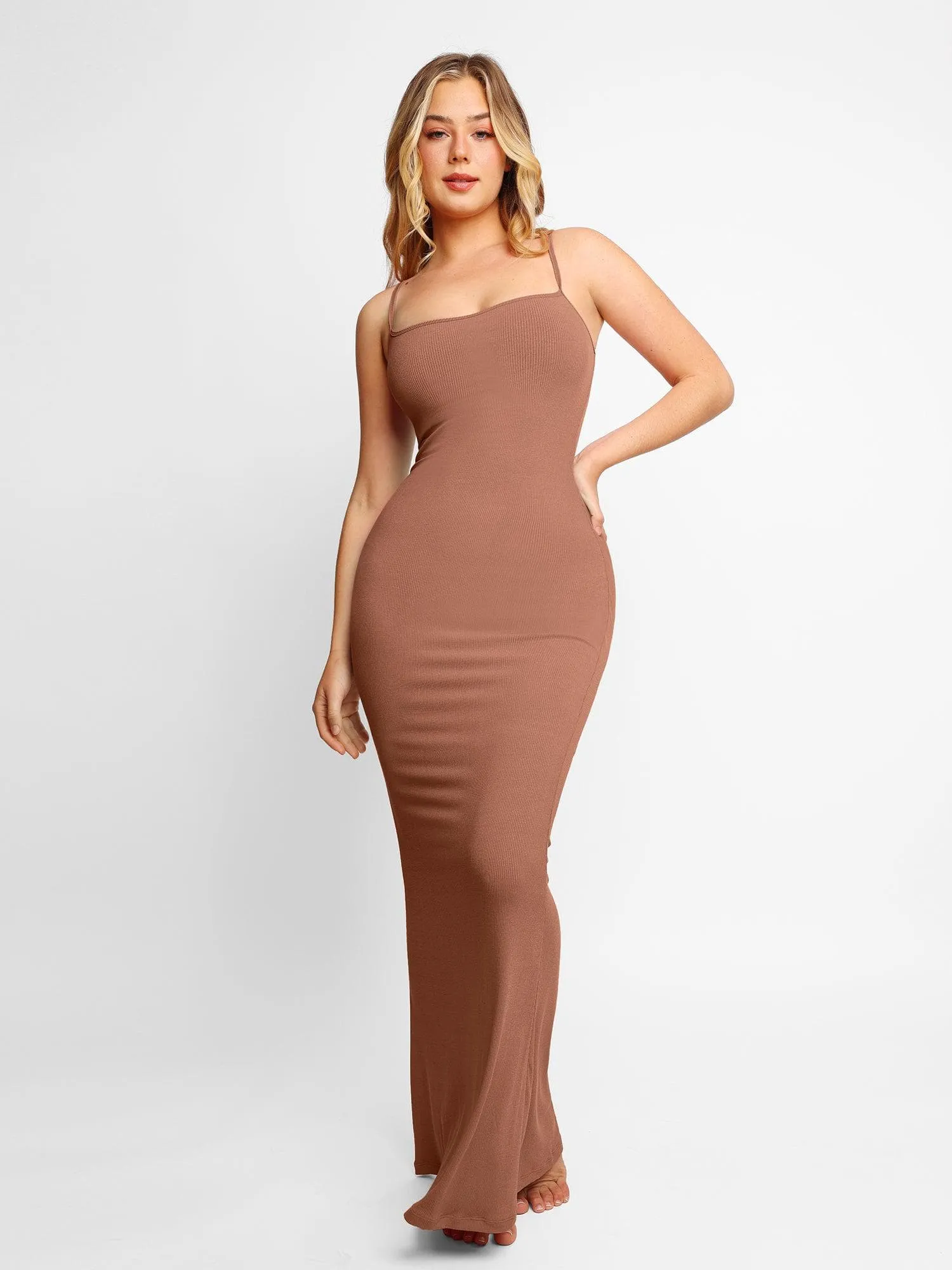 Built-In Shapewear Slip Maxi Lounge Dress