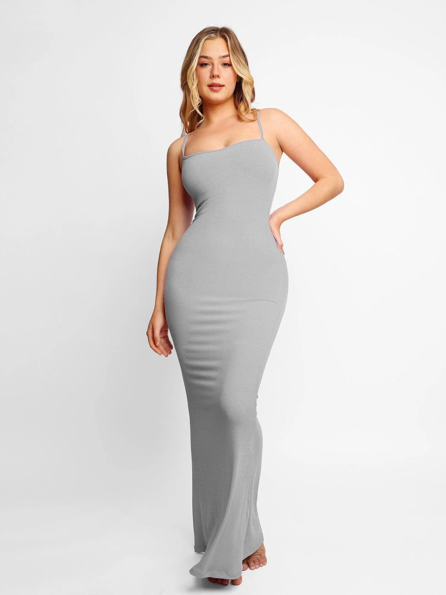 Built-In Shapewear Slip Maxi Lounge Dress