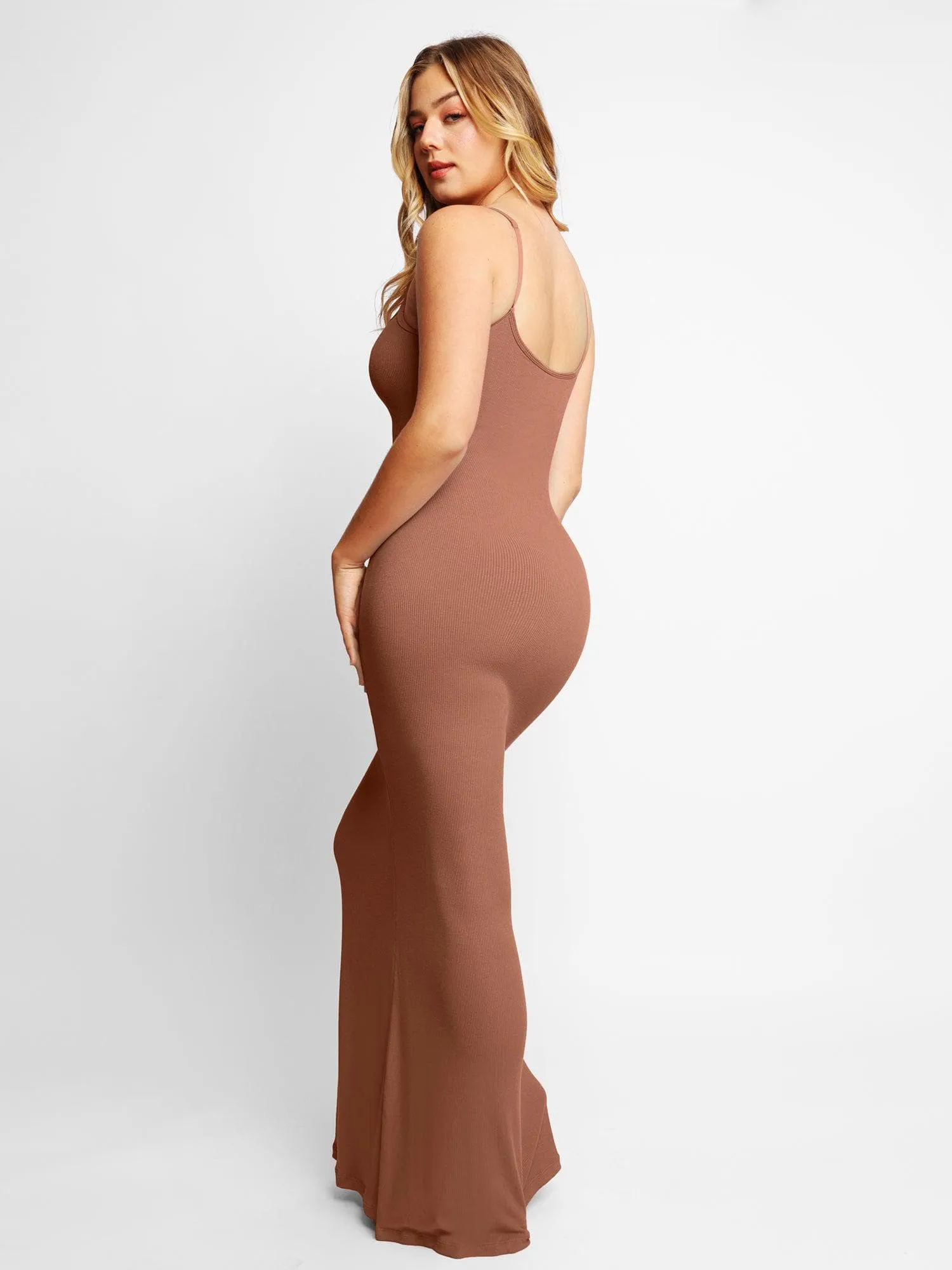 Built-In Shapewear Slip Maxi Lounge Dress