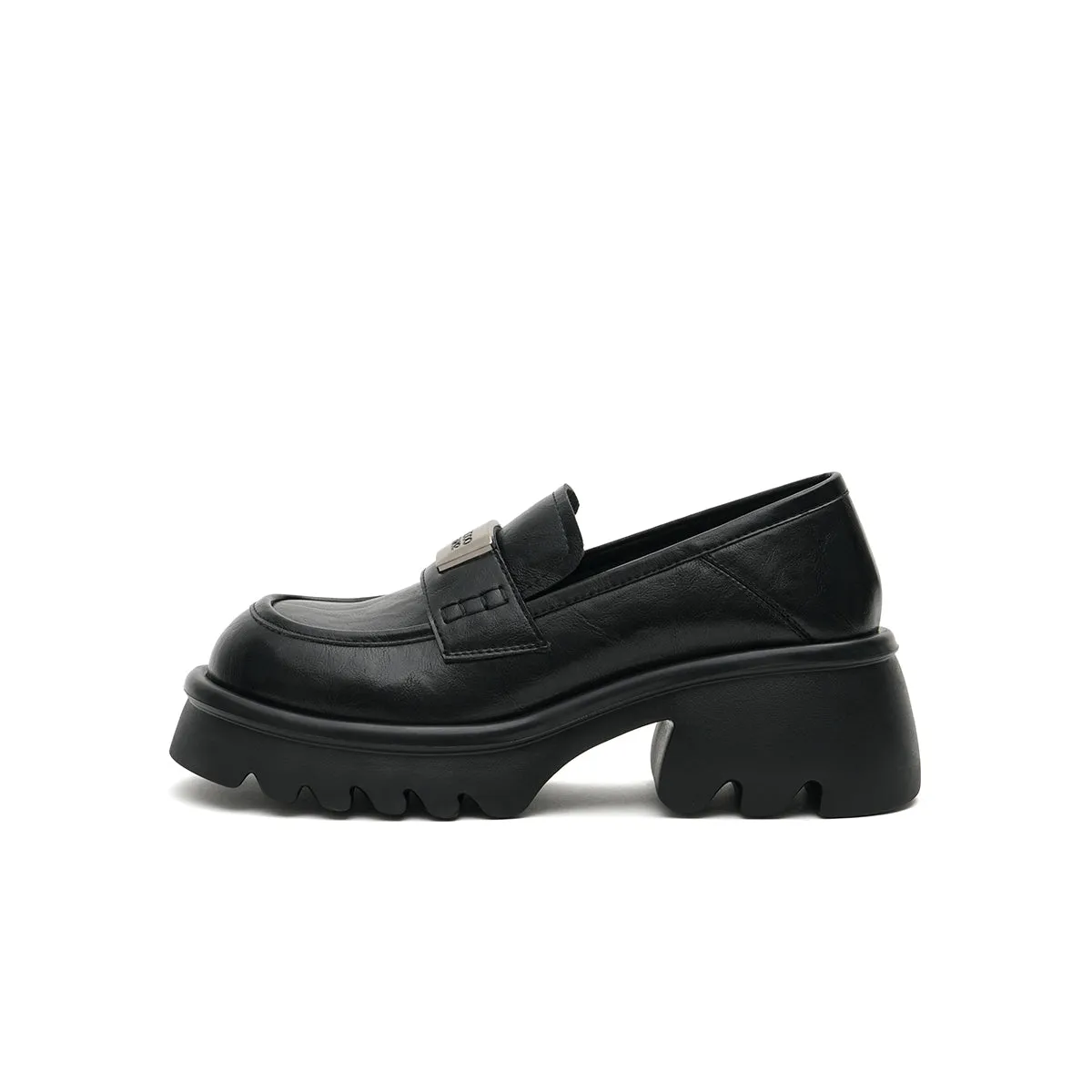 Chunky Heel Platform Loafers