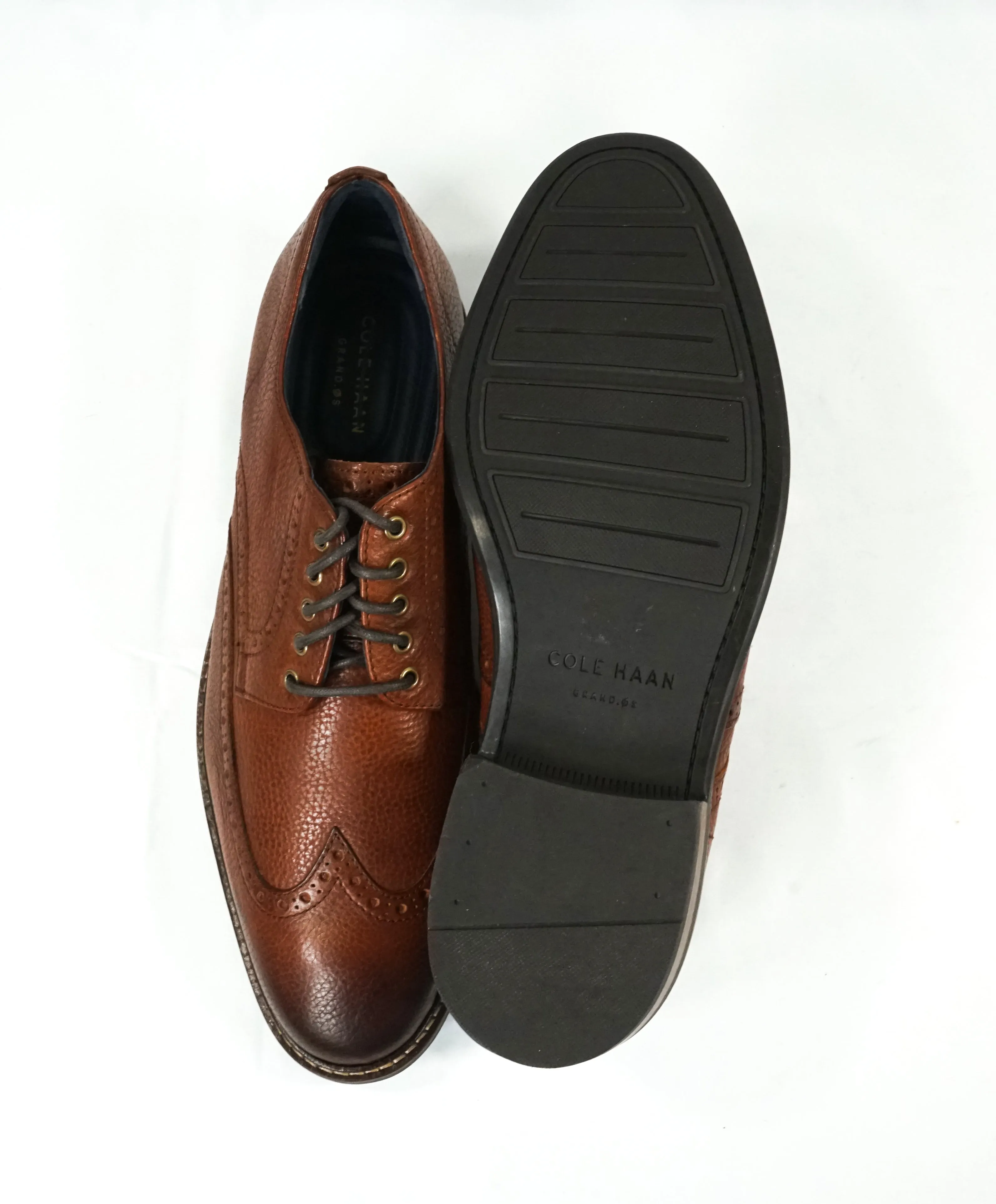 COLE HAAN - "Grand OS" Brown Wingtip Metal Eyelet Oxfords - 10