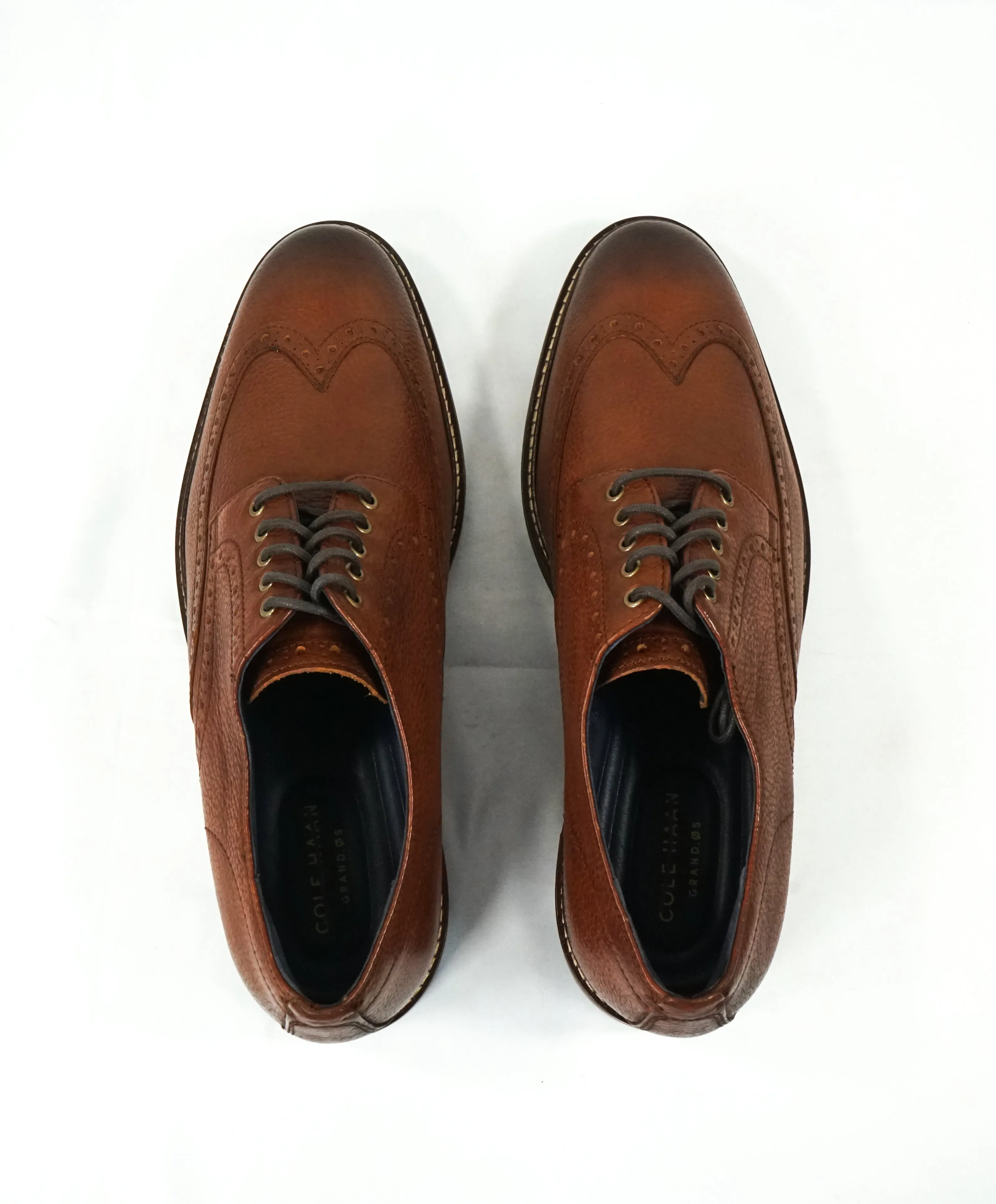 COLE HAAN - "Grand OS" Brown Wingtip Metal Eyelet Oxfords - 10