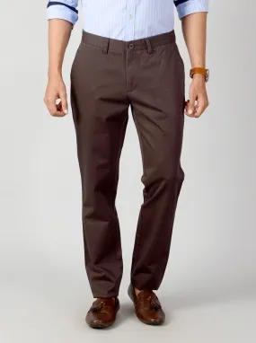 Dark Grey Self Textured Slim Fit Casual Trouser | JadeBlue