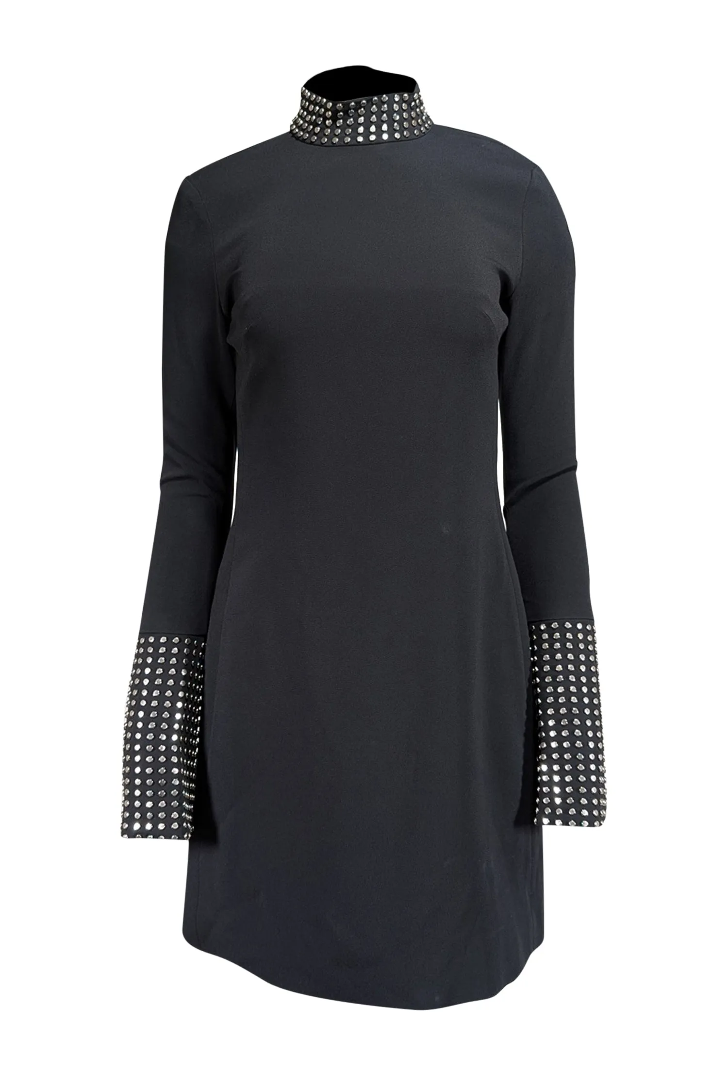 David Koma - Black Studded A-line Dress Sz 8