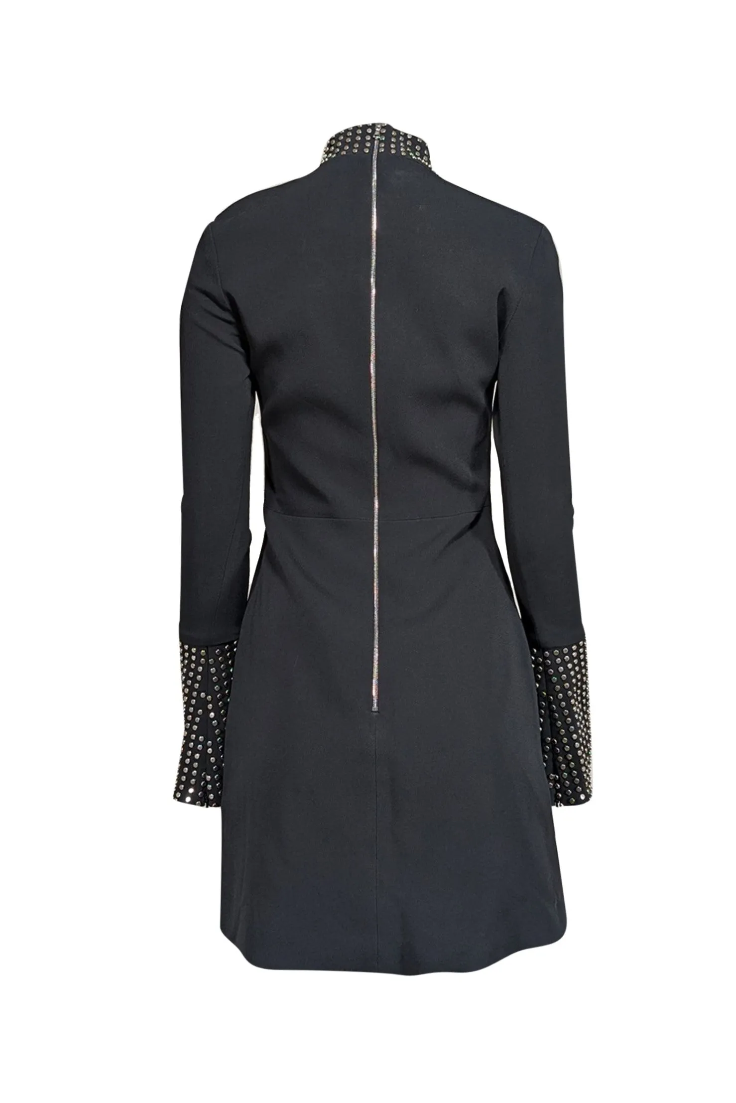 David Koma - Black Studded A-line Dress Sz 8