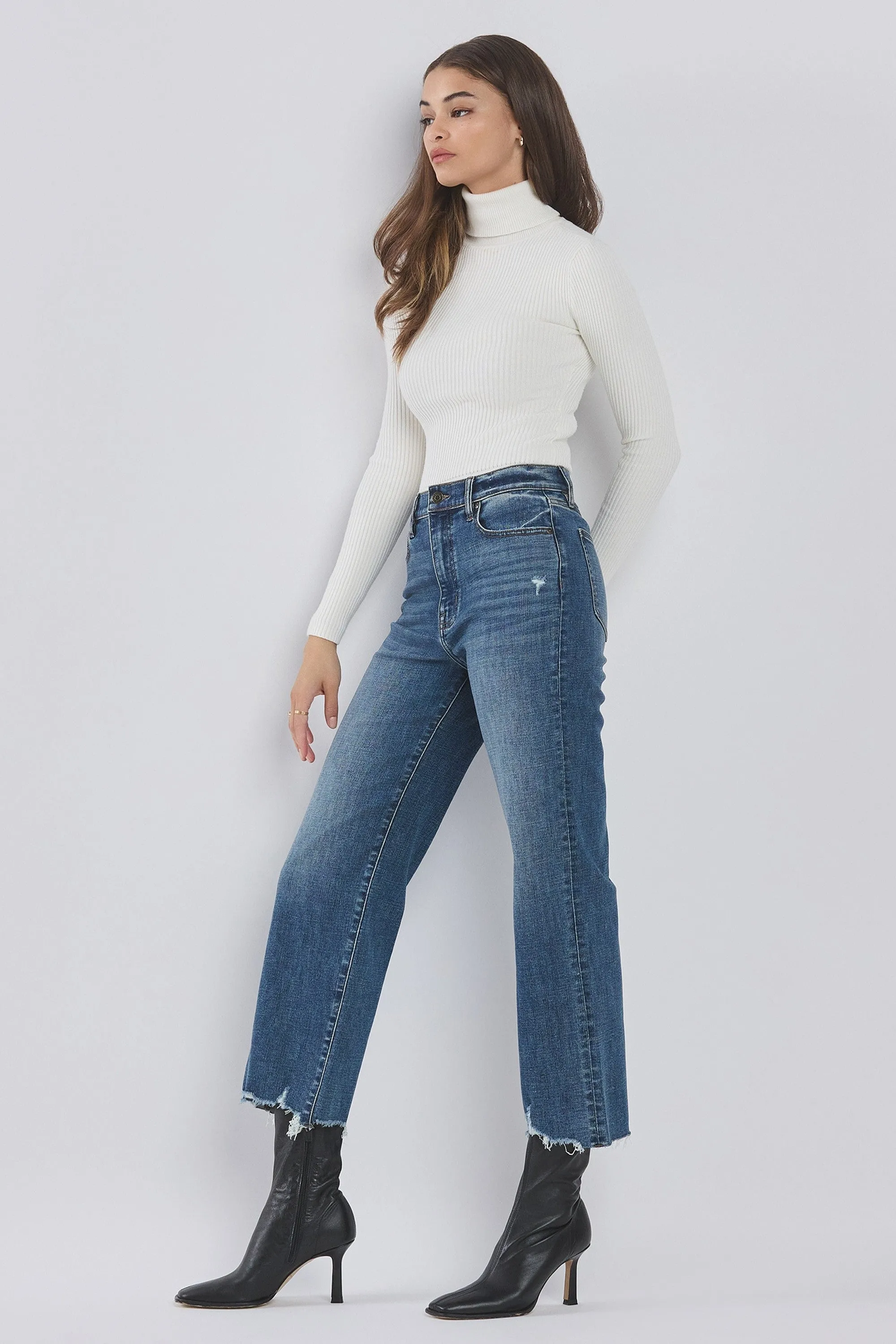 Dawn Super High Rise Wide Leg Crop Jean