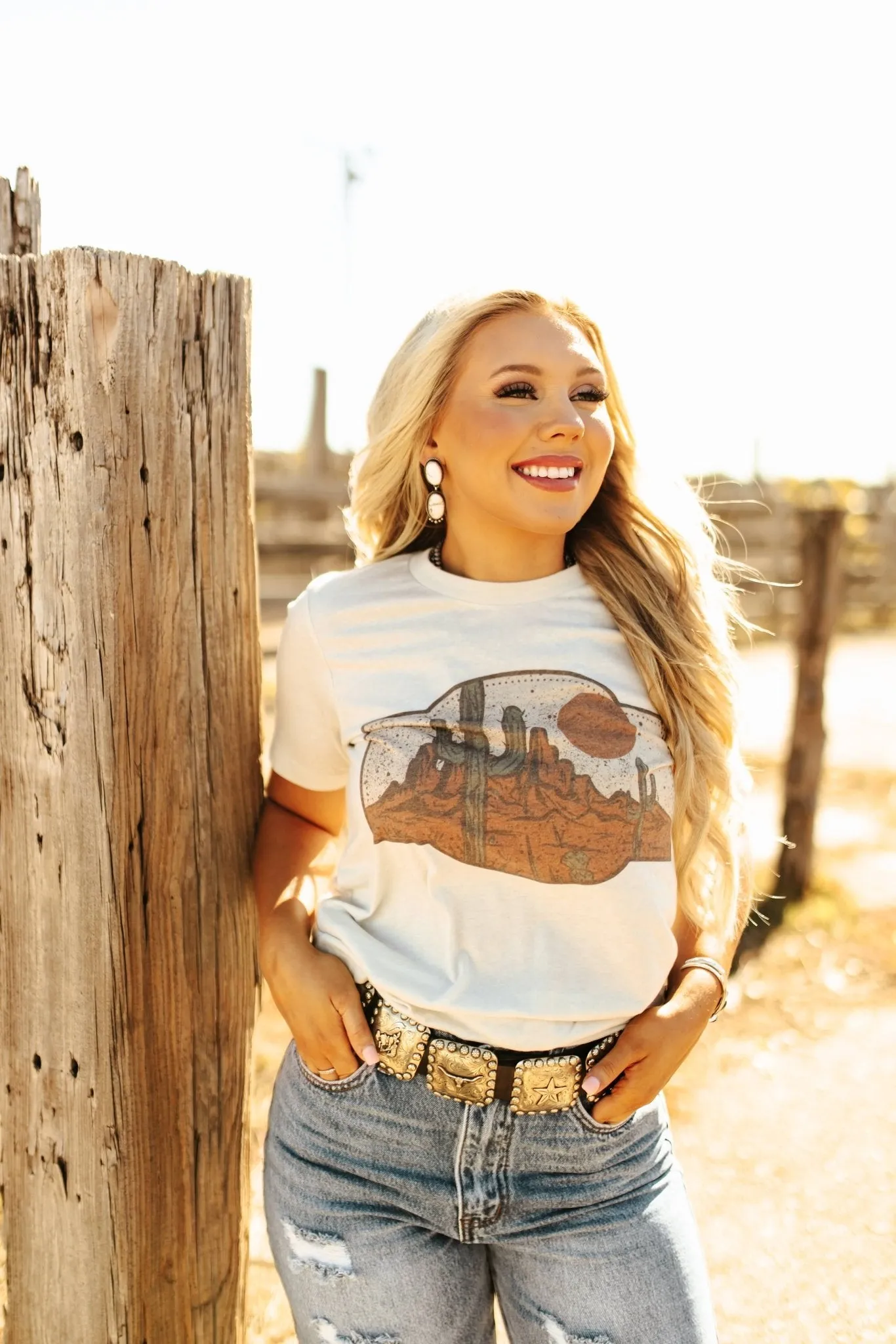 Desert Cactus Scene Graphic Tee