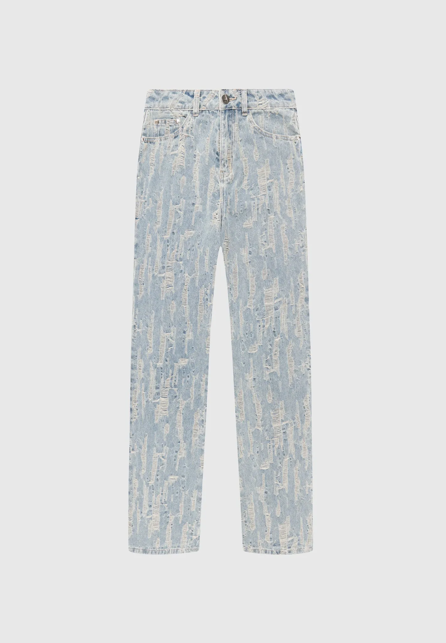 Distressed Boyfriend Jeans - Mid Blue