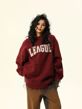 Distressed League Varsity Sweatshirt