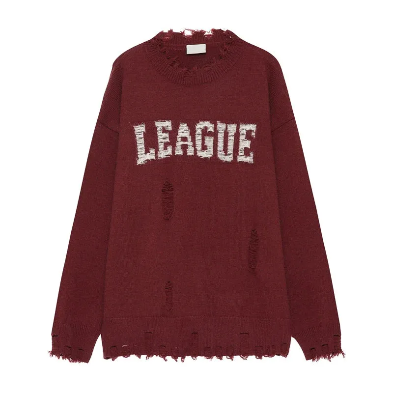 Distressed League Varsity Sweatshirt