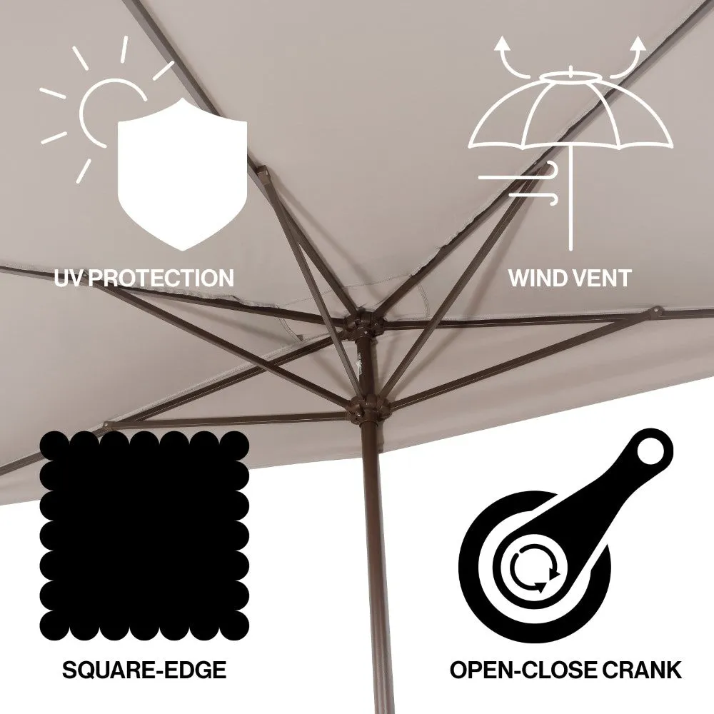 Ditto 9 ft. Classic MidCentury Rectangular Half Market Patio Umbrella