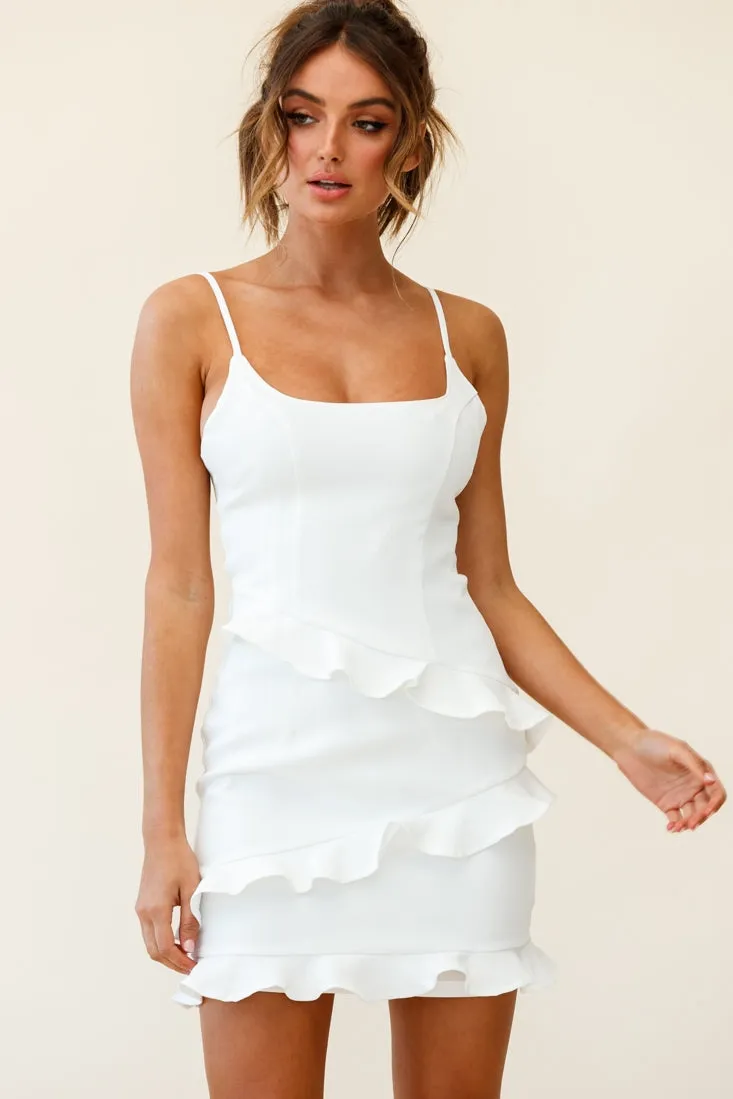 Frilled To Meet You Mini Dress White