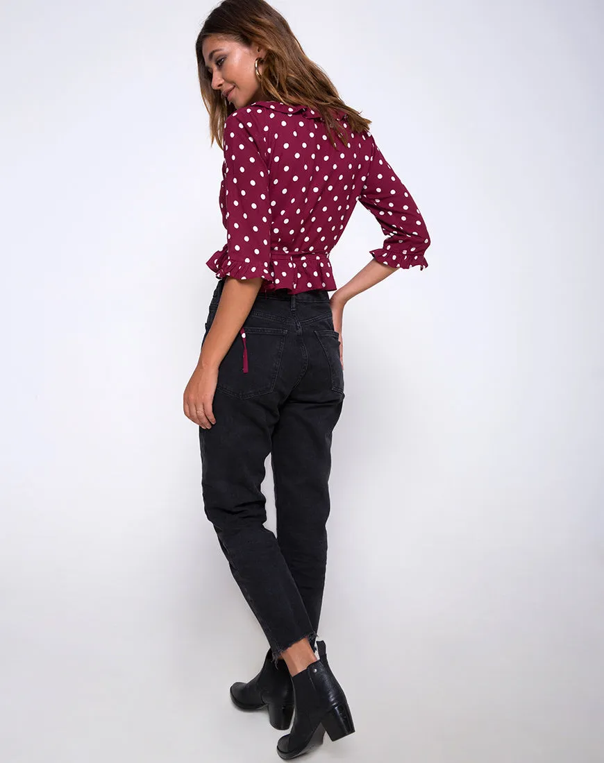 Giam Top in Medium Polka Wine