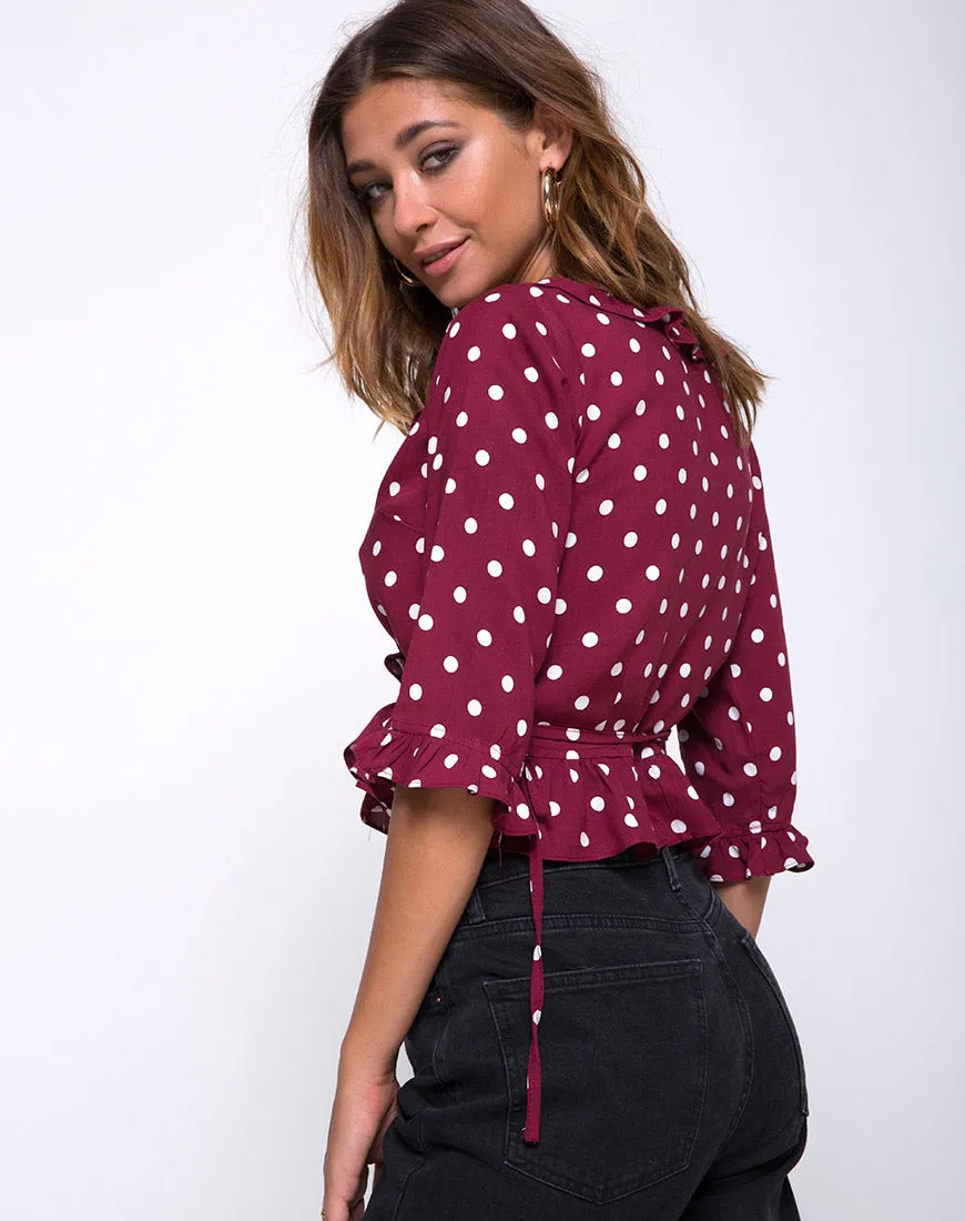 Giam Top in Medium Polka Wine