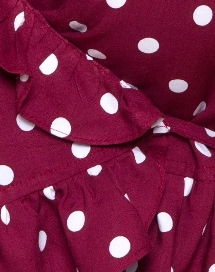 Giam Top in Medium Polka Wine