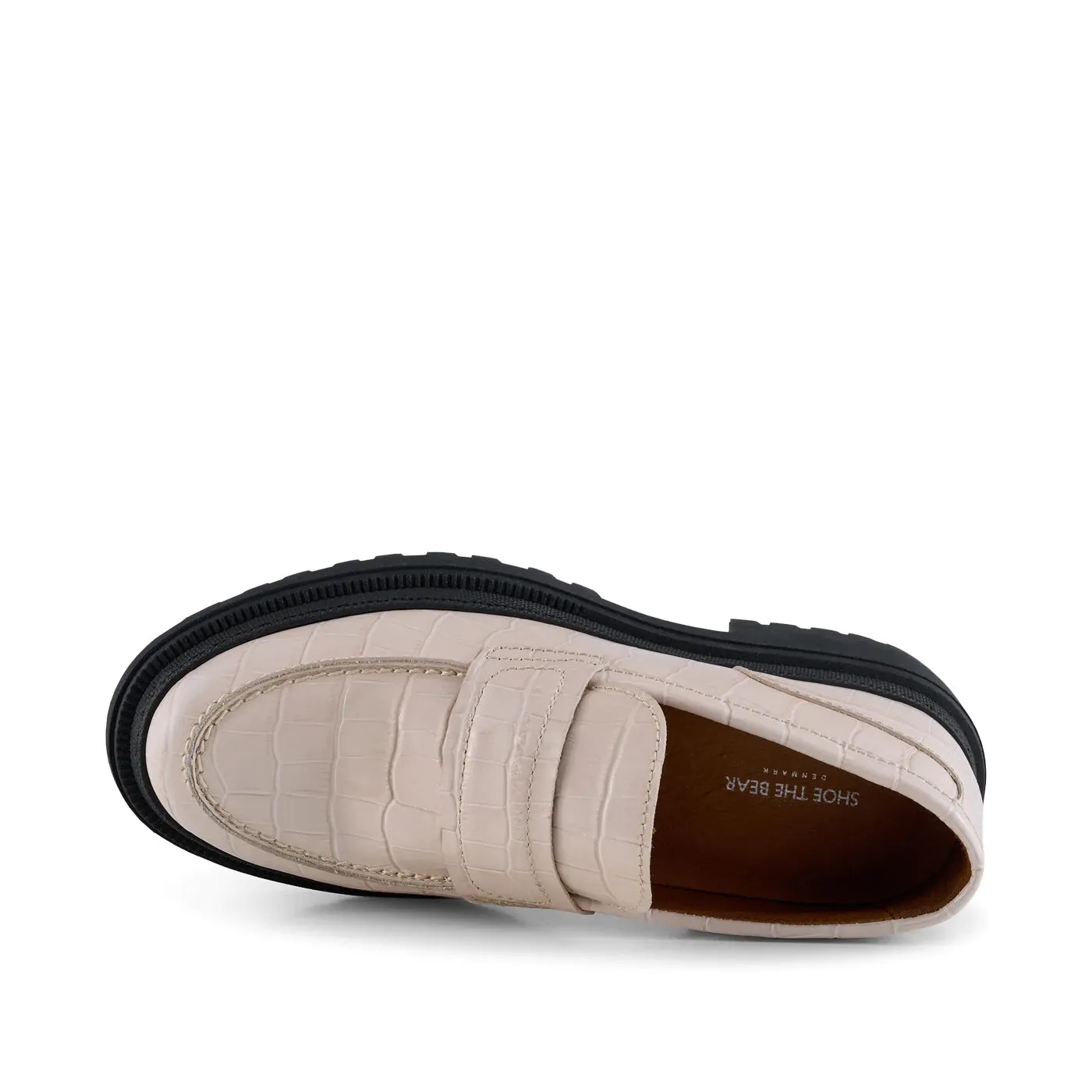 Iona Leather Loafer (White Croco)