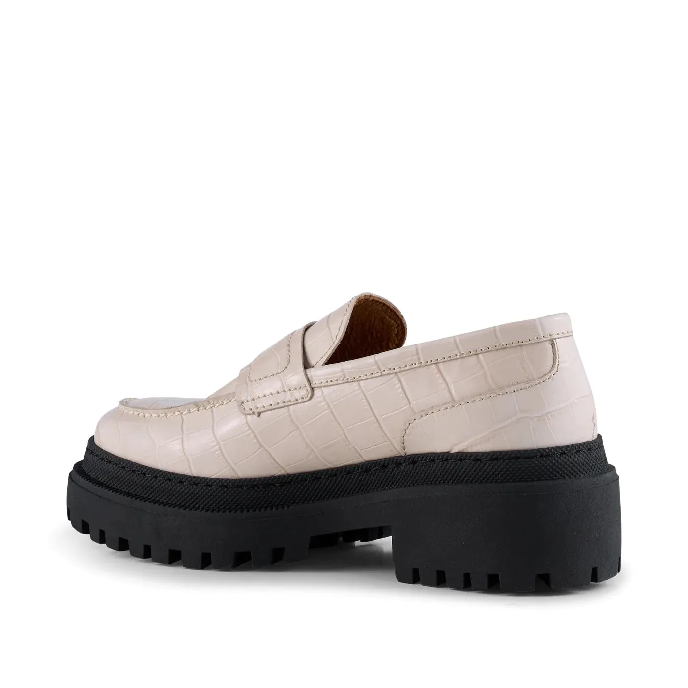 Iona Leather Loafer (White Croco)