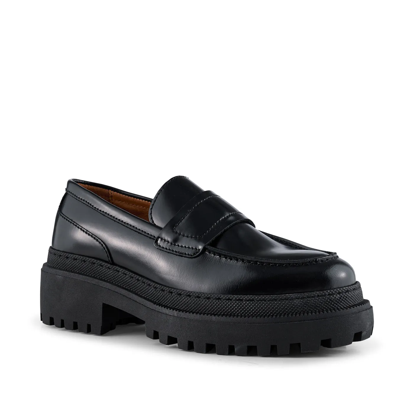 Iona loafer leather - BLACK POLIDO HIGH SHINE