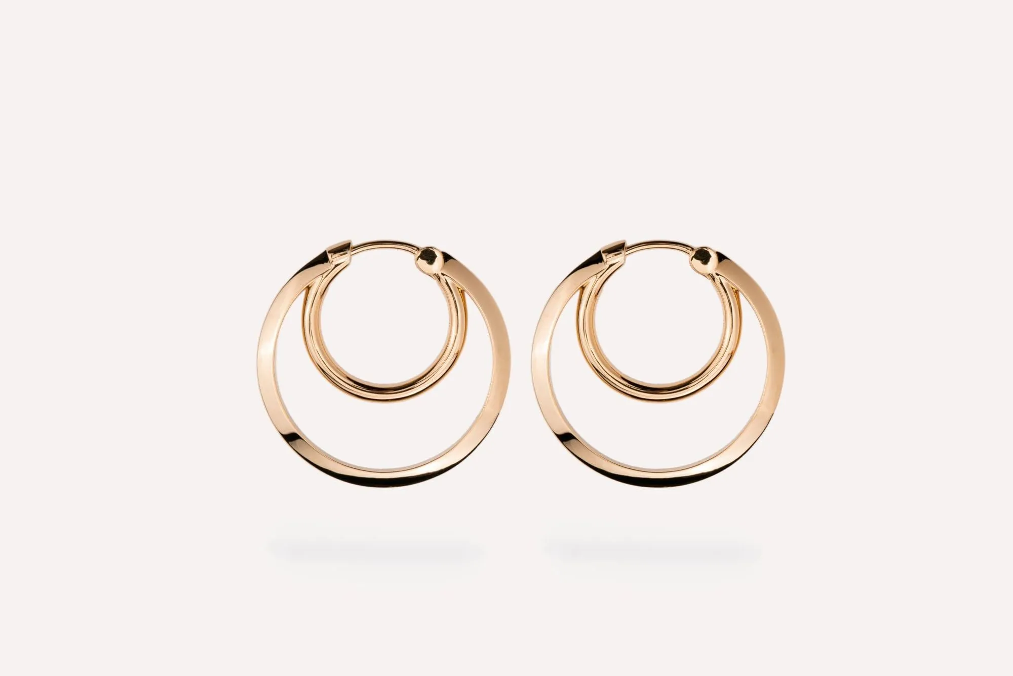 IX Double Hoops 14K Gold Hoops