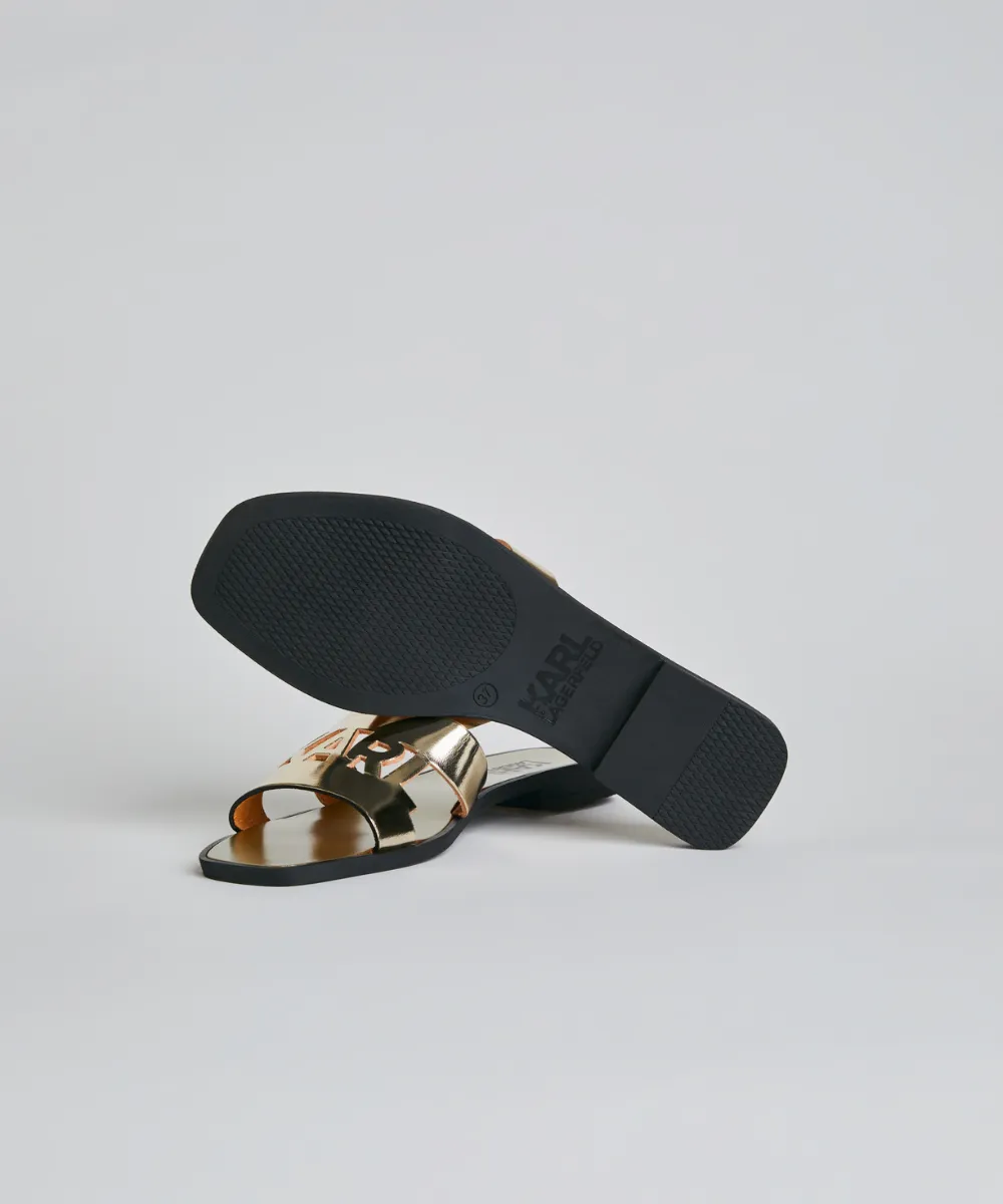 KARL LAGERFELD SKOOT II KARL CUT-OUT METALIK FLATS