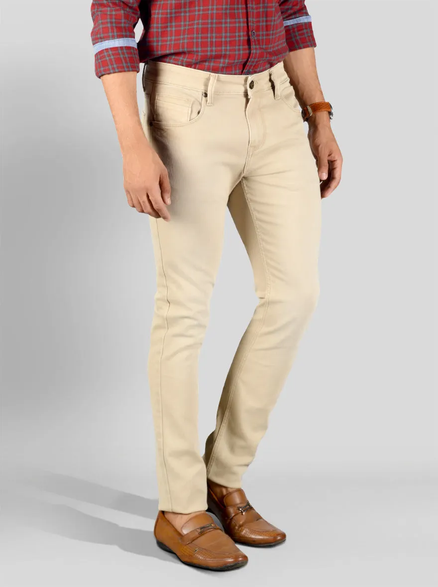 Light Khaki Slim Fit Jeans | Greenfibre