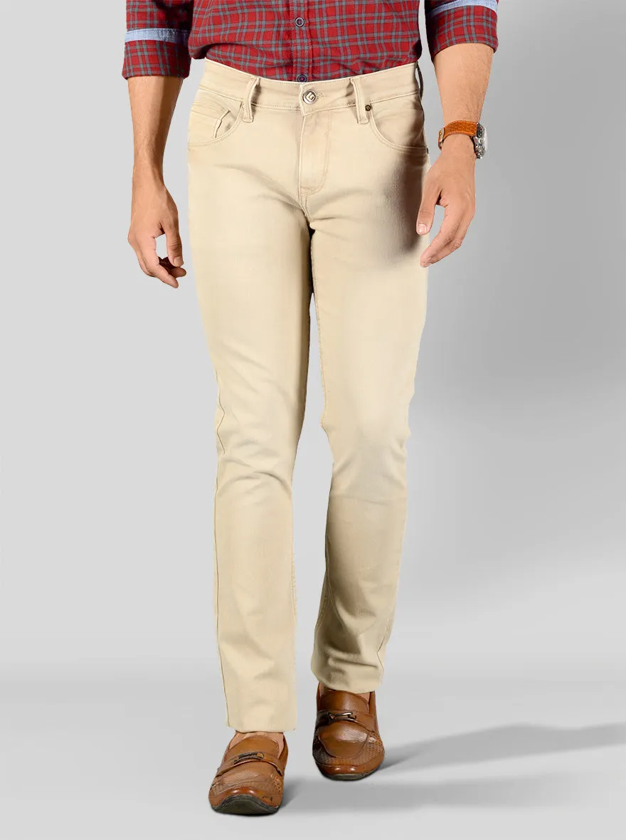 Light Khaki Slim Fit Jeans | Greenfibre